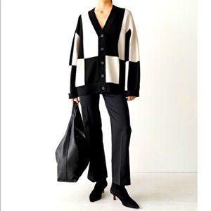 & Other Stories over sized checkered cardigan Medium